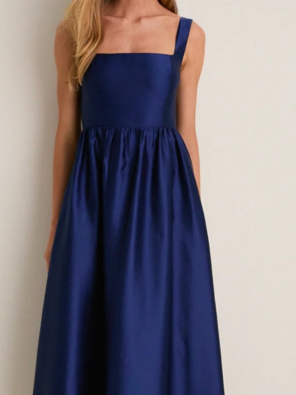 NWT Tuckernuck Esme Navy Dupioni Midi Dress